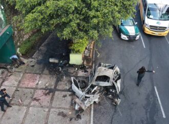 Brutal choque de un BMW en Paseo de la Reforma